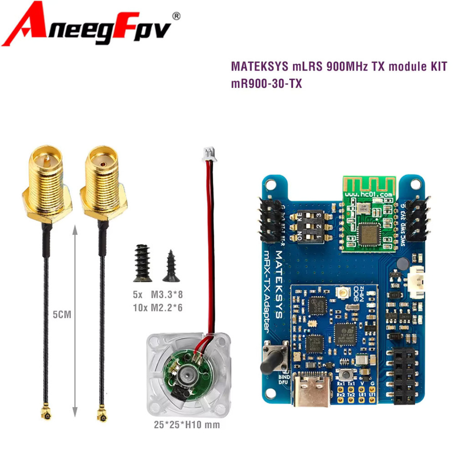 Mateksys MLRS MAVLink 900MHz TX Modul-Kit MR900-30-TX in Blau - Bild 2