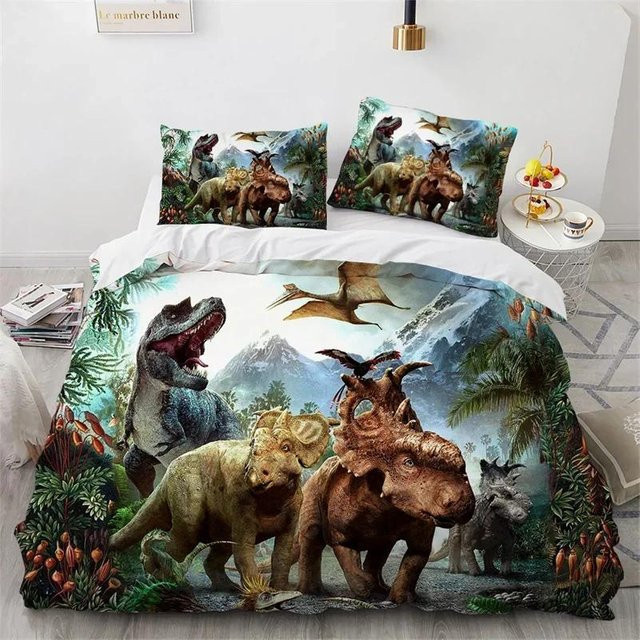 Jurassic World Park Dinosaurier Bettwäsche Set für Kinder, 3-teilig, B/H: 135 x 200 cm - Bild 1