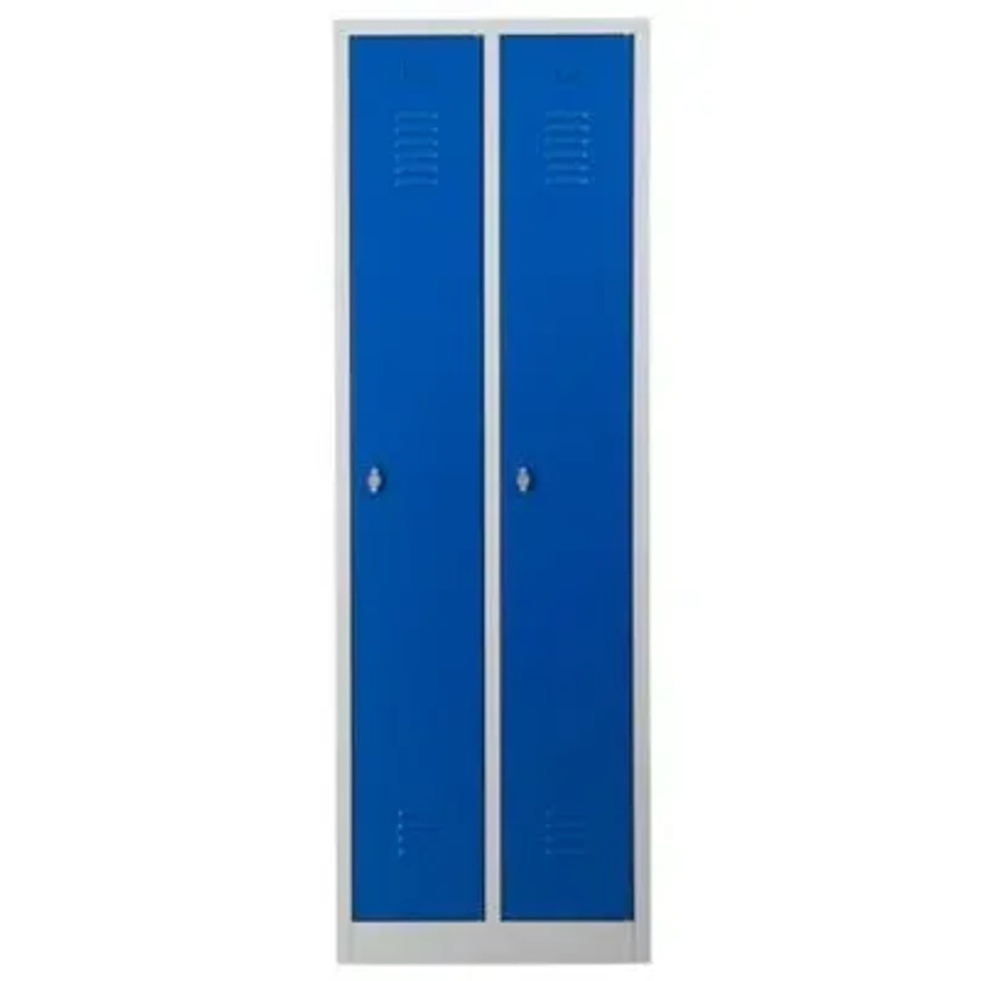 PROREGAL Garderobenspind Camel mit 2 Fächern und Vorhängeschloss, Farbe: Grau-Blau, H x B x T: 180 x 60 x 50 cm - Bild 2