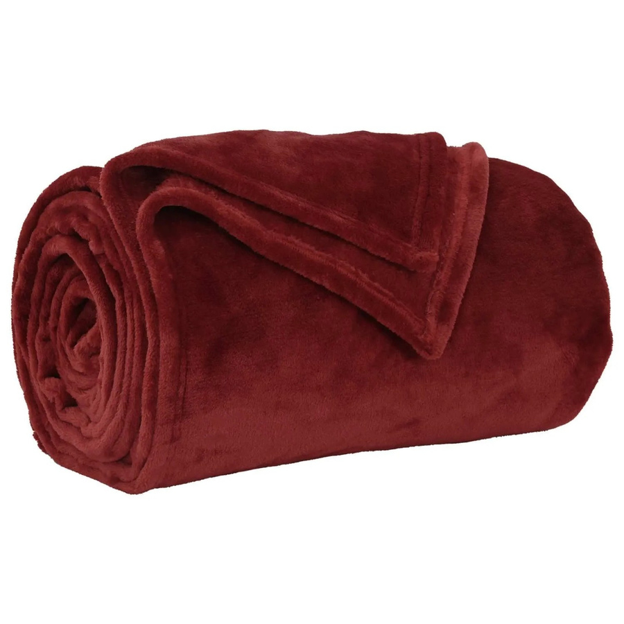 vidaXL Fleece-Überwurfdecke Bordeauxrot, B/B: 150 x 200 cm - Bild 2
