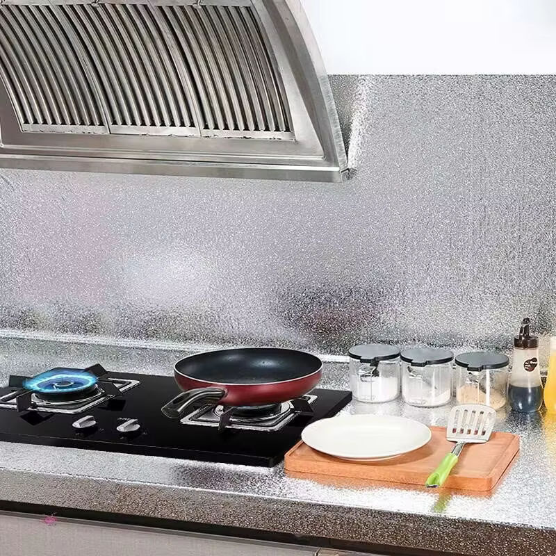 Selbstklebende Küchentapete von CTZSZZMM aus PVC in Silber, ölbeständig und wasserdicht - Bild 2