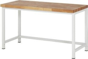 RAU Werkbank Serie 8000 höhenverstellbar, Arbeitsplatte Holz, Farbe Grau, B/T/H: 150 x 70 x 84-104 cm - Bild 1
