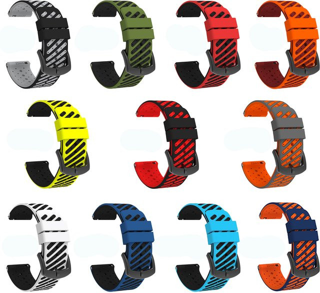 QCTOG Uhrenarmband Silikon, 22 mm, Schwarz, Unisex - Bild 1