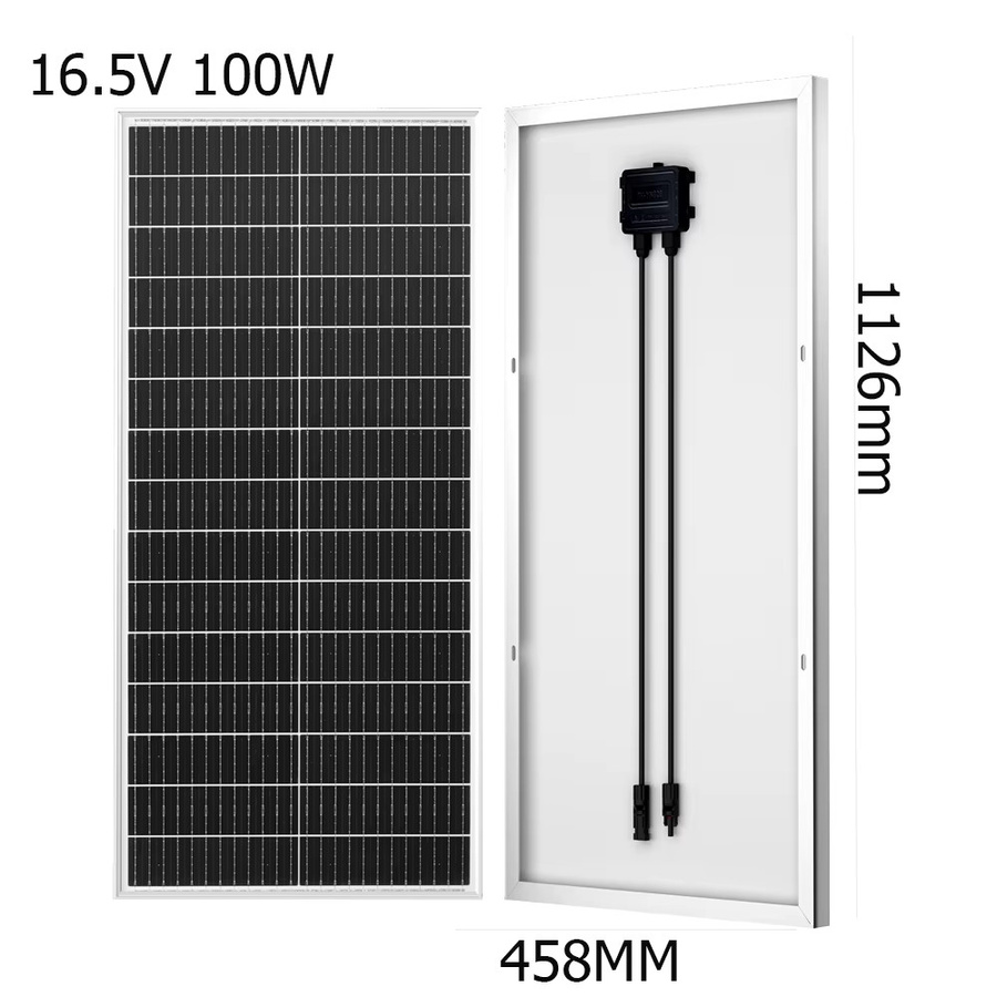 xinpuguang Solarpanel-Set 200W bestehend aus 2 monokristallinen 100W Solarpanels und einem 20A Laderegler für 12V Kfz, AGM und Gelbatterien in Schwarz - Bild 2