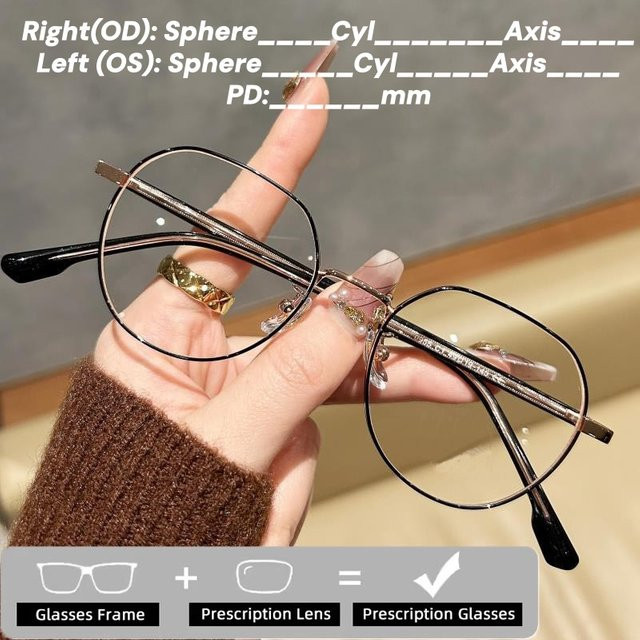 SNQP Korrektionsbrille, rund, Vollrand, Metall, Unisex, Anti Blue Ray - Bild 1