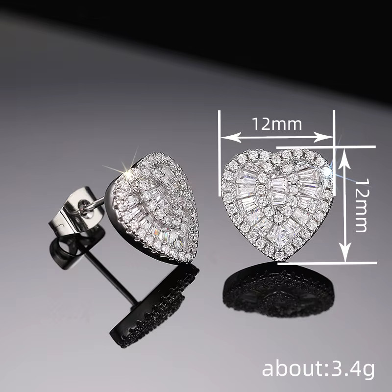 Huitan Sweet Ohrstecker, Silber, Zirkonia, Damen - Bild 4