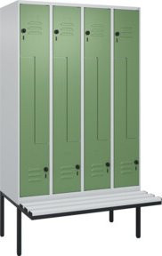 C+P Z-Spind Classic PLUS Sitzbank mit 8 Fächern und Sicherheits-Drehriegel, B/T/H: 212 x 120 x 81,5 cm - Bild 1