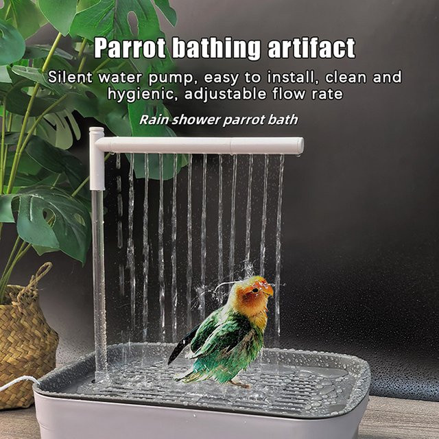 N2HAO Automatische Papageien-Badewanne mit USB-elektrischer Wasserzirkulation für Haustiere - Bild 1