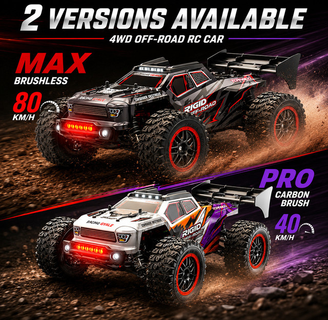 ZNLYRION Hochgeschwindigkeits-All-Terrain-RC-Auto, mit LED, 4x4-Radantrieb - Bild 1