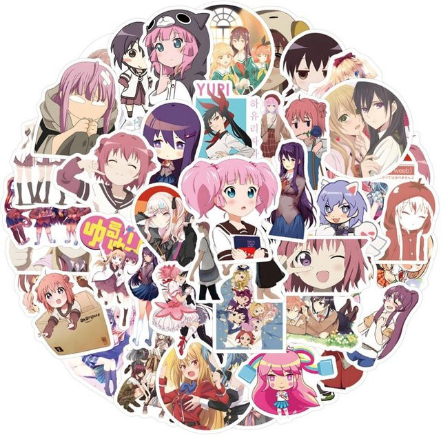 55 Stück Doki Doki Literature Club Graffiti Aufkleber Set in Multicolour für Laptop, Handy und Wasserbecher von Binchi Outdoor Product - Bild 1