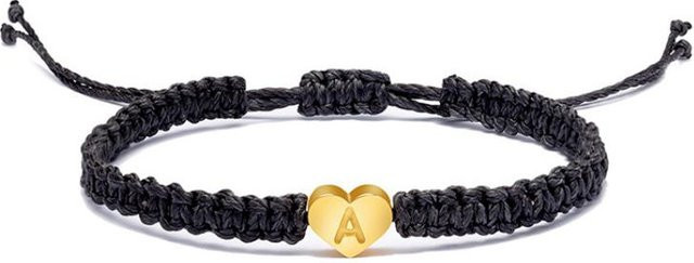 Wucifang Jewelry Armband, Herz, Buchstaben, Schwarz, Unisex - Bild 1