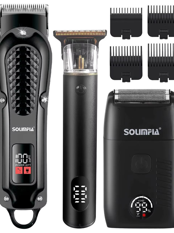 Solimpia Herren Haarschneidemaschinen-Set, dreiteilig, schwarz - Bild 5