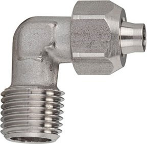 Riegler Winkel-Einschraubverschraubung R 1/4 a. für Schlauch 10/8 aus Edelstahl in Silber - Bild 1