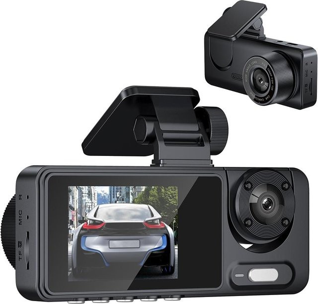 VehicleKit 3-Kamera Dashcam mit Rückspiegel-Funktion und Wi-Fi, Schwarz - Bild 1
