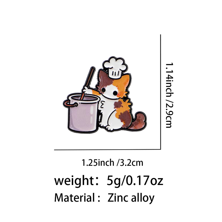 Ramulus Anstecknadel Katzen-Koch, Emaille, Unisex - Bild 2