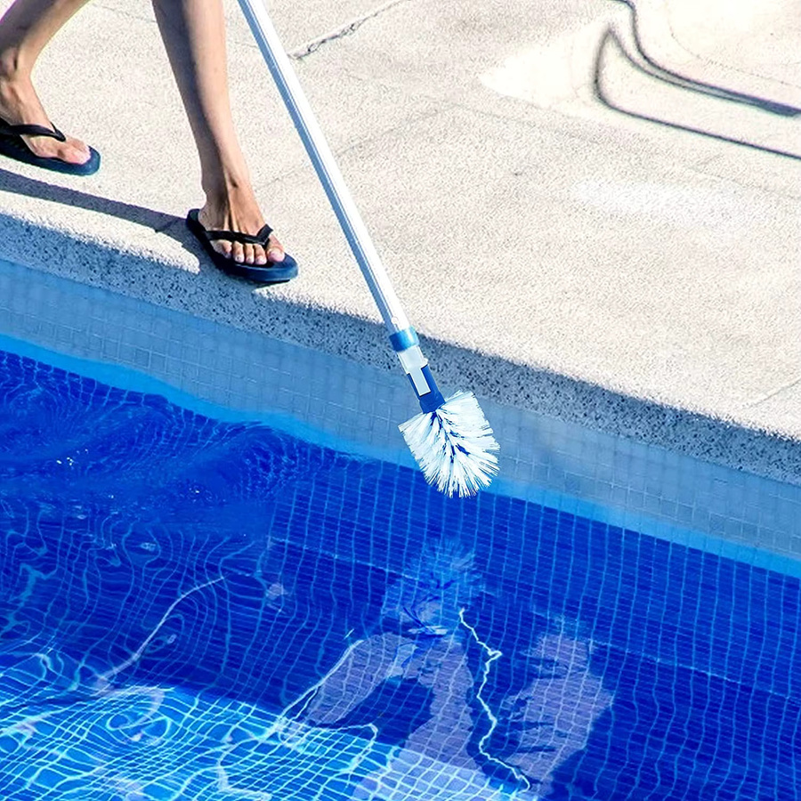 Poolbürste zur Reinigung von Schwimmbadecken, Poolstufen, Fliesen und Ecken - Bild 2
