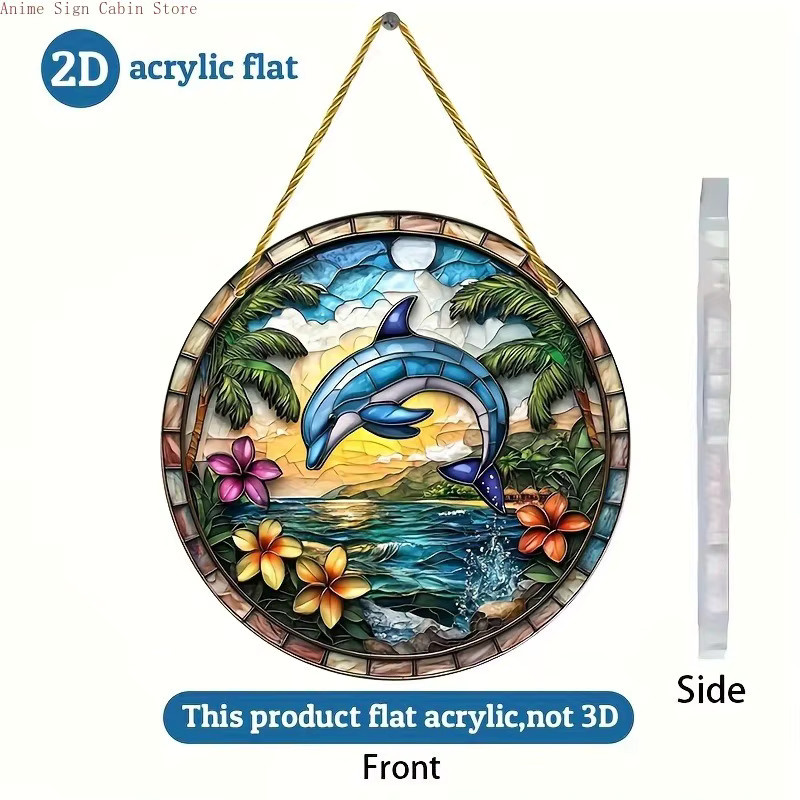 Potdemiel Suncatcher Rundes Acryl-Anhänger mit Tier-Motiv in Mehrfarbig, Durchmesser: 20 cm - Bild 3