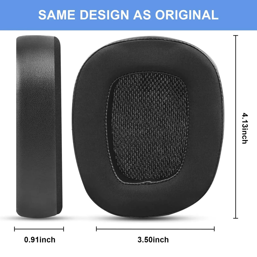 Ersatz-Eisgel-Ohrpolster in Schwarz für Logitech Gaming Headsets G930 G933 G935 G633 G635 G533 G430 G433 G435 - Bild 3