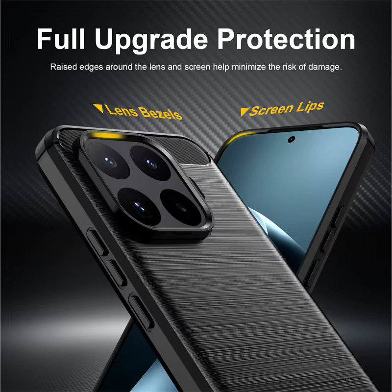 Stoßfeste TPU-Schutzhülle für Xiaomi 17T Pro in Schwarz mit Carbonfaser-Optik - Bild 3