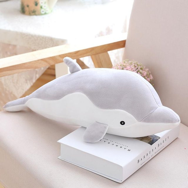 Yiran toy Delfin Plüschtier, Grau Rosa Blau, 50cm, ab 14 Jahre - Bild 1