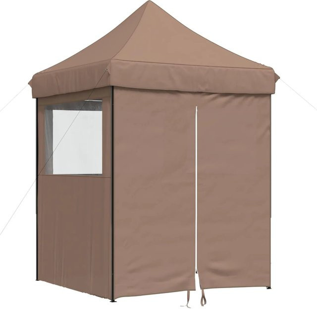 vidaXL Party-Zelt Braun aus Oxford-Stoff mit PVC-Beschichtung und Stahlgestell B/T/H: 200 x 200 x 306 cm - Bild 1