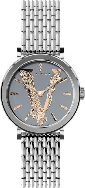 Versace Damenuhr Virtus, Quarz, Edelstahl, 36 mm, Grau - Bild 1
