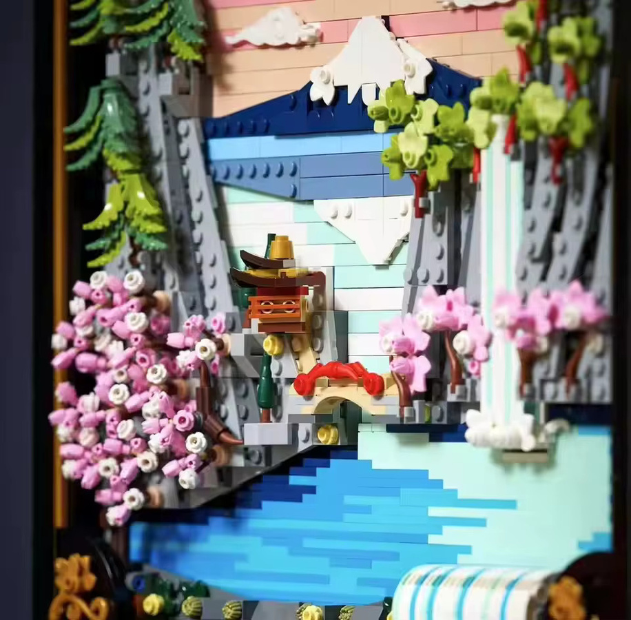 Potdemiel MOC Kirschblüten-Landschaftsmodell in Pink als moderne Heimdekoration - Bild 2