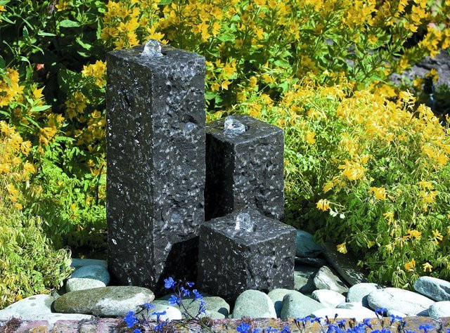 Ubbink Acqua Arte Modena Granit Springbrunnen Set mit 3 Säulen und LED in Dunkelgrau, H x B x T: 45 x 12 x 12 cm, 30 x 12 x 12 cm, 15 x 12 x 12 cm - Bild 2