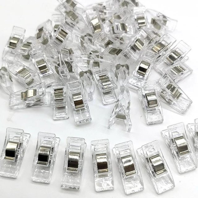 Lanzhong home life Mehrzweck-Clips aus Kunststoff in Weiß und Transparent, 100 Stück Nähklammern für Stoffe und Bastelarbeiten - Bild 1