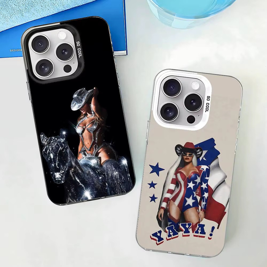 Musikmädchen B-BeyonceS Handyhülle für Apple iPhone 11 bis 17 Pro Max Plus, stoßfeste Rückseite, Farbe: Silber - Bild 3