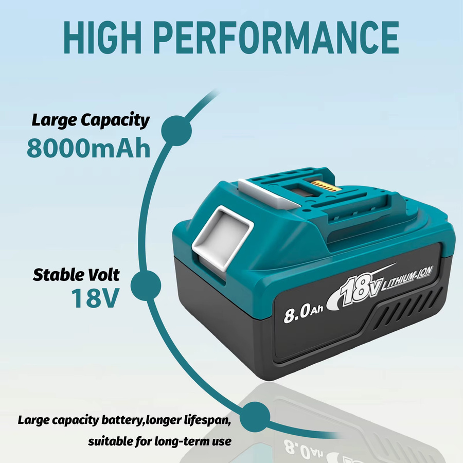 Makita Akku-Ladegerät-Set mit 2 Stück 18V 8.0Ah Lithium-Ionen-Akkus und DC18RC Schnellladegerät für die 18V BL Serie - Bild 3