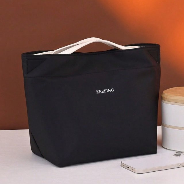 Thermoisolierte Bento-Tasche von XYNN als Lunchtasche für deine Brotdose in Schwarz und Bunt - Bild 1