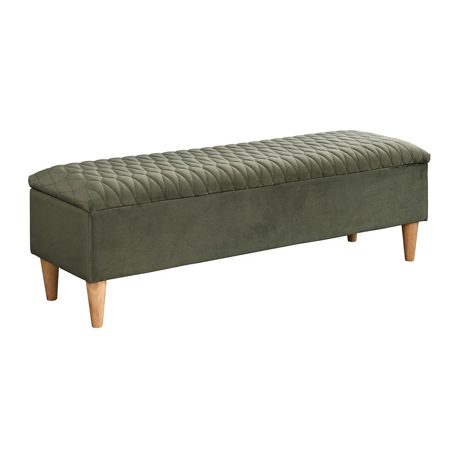 Vente-unique Sitzbank Daniele in Grün mit Samtbezug, Breite: 130 cm - Bild 2