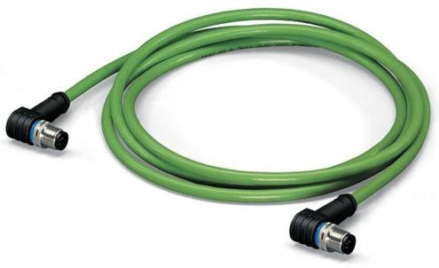 WAGO Sensor-Aktor-Datensteckverbinder 756-1204/060-050 konfektioniert M12 Stecker gewinkelt 4-polig grün 5,00 m - Bild 1