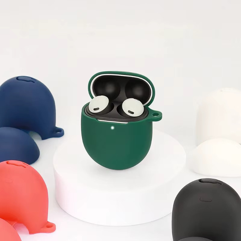 Wsellda Silikon-Schutzhülle für Google Pixel Buds Pro in Pink, mehrfarbiges Design mit Karabiner - Bild 2