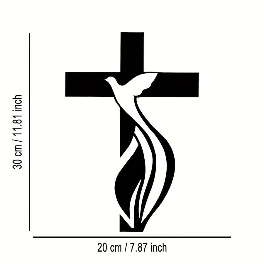 CIFBUY Religiöse Wandkunst aus Metall als abstraktes Eisenkreuz in Schwarz zur Dekoration von Kirche und Heim - Bild 3