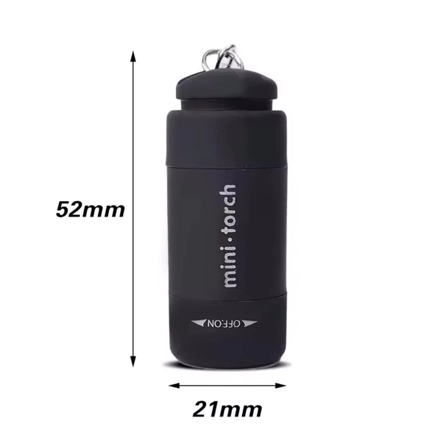 Wiederaufladbare Mini LED Taschenlampe als Schlüsselanhänger mit USB-Ladefunktion, wasserdicht, Schwarz/Grün - Bild 6