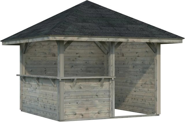Palmako Holz-Pavillon Bianca Set aus Fichtenholz in Grau, B/T/H: 300 x 300 x 319 cm - Bild 1