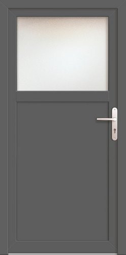 Meeth Nebeneingangstür ProM 01 in Grau mit satiniertem Glaseinsatz, Titanfarben, H x B x T: 200 x 98 x 6 cm - Bild 1