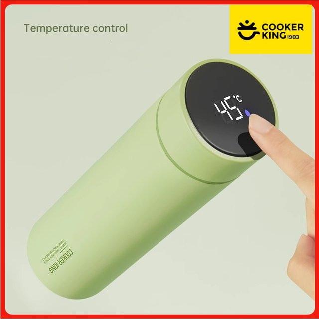 COOKER KING Intelligenter isolierter Edelstahl 316 Becher mit Temperaturanzeige in Blau - Bild 1