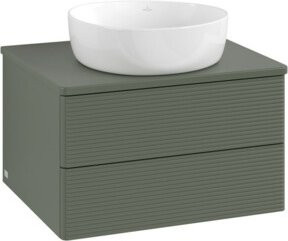 V&B Waschtischunterschrank Antao mit Frontstruktur und Beleuchtung in Grau, B/T/H: 60 x 36 x 50 cm - Bild 1