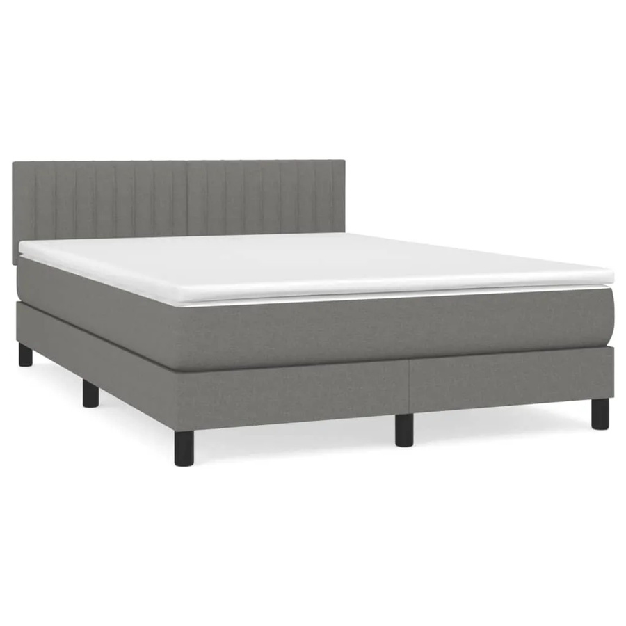 vidaXL Boxspringbett mit Matratze Hybrid-Design in Dunkelgrau, B/T: 140 x 200 cm - Bild 2