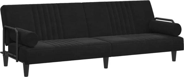 vidaXL Schlafsofa Click-Clack mit Armlehnen aus Samt in Schwarz - Bild 1