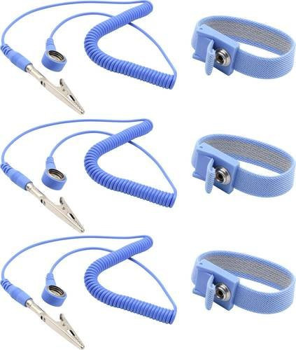 Quadrios ESD-Handgelenkband Blau mit Druckknopf 10mm - Bild 1