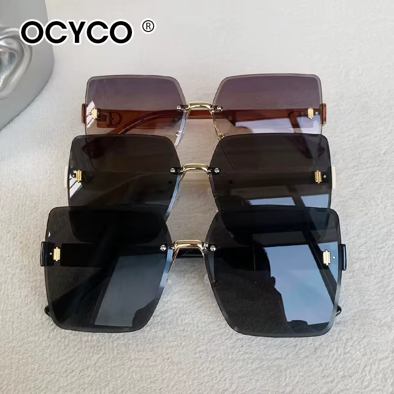 OCYCO Sonnenbrille, randlos, quadratisch, schwarz, Unisex - Bild 3