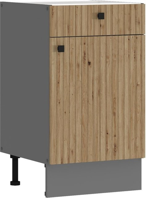 AVA Artisan Küchenunterschrank in Lamellenoptik, Breite: 50 cm - Bild 1