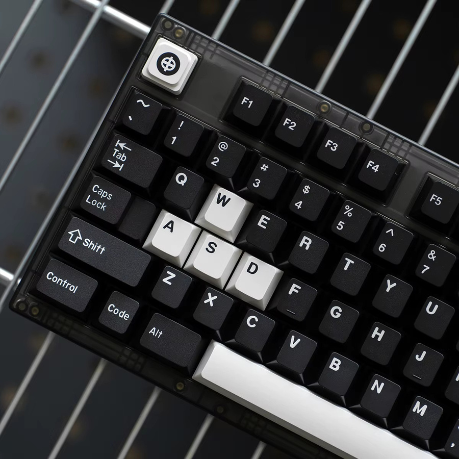 Venit Keys GMK Tastenkappen Set in Schwarz-Weiß, Cherry Profile, Double Shot PBT für MX mechanische Tastaturen, 180 Tasten, ISO 7U - Bild 2
