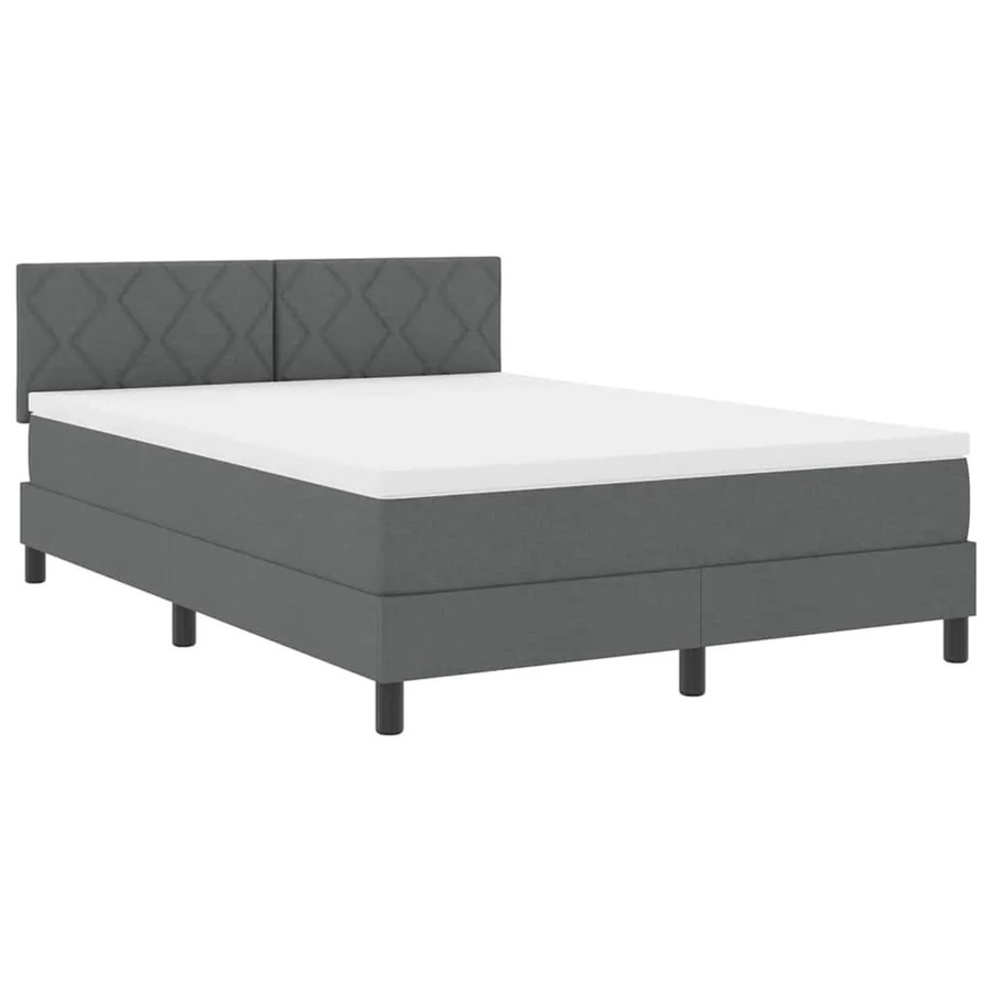 vidaXL Boxspringbett mit Matratze aus Stoff in Grau, B/T/H: 140 x 190 cm - Bild 2