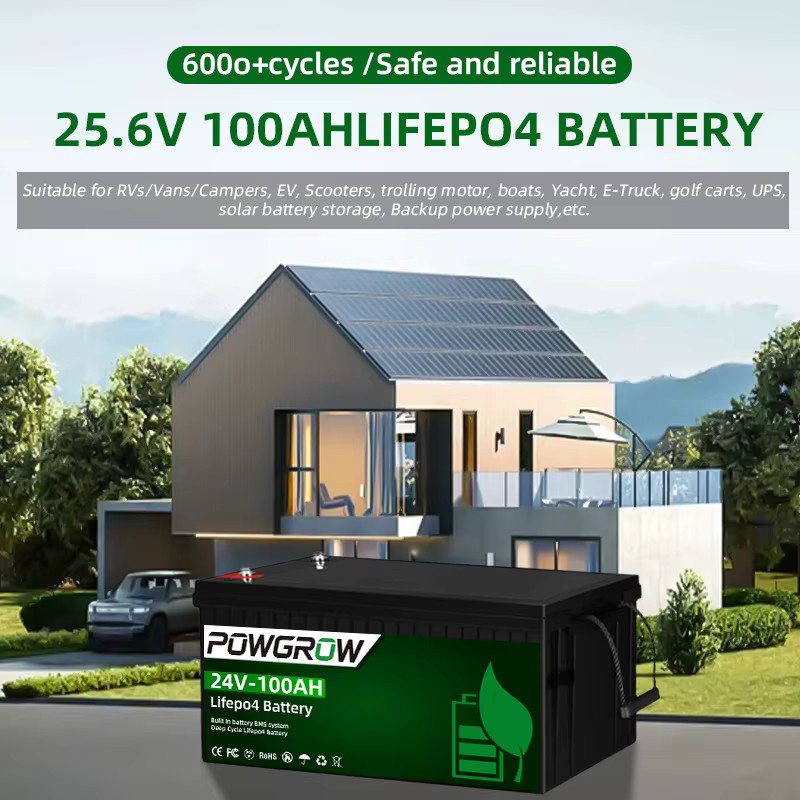 POWGROW LiFePO4 Lithium-Eisenphosphat-Solarbatterie mit Klasse-A-BMS, 12V oder 24V, 100Ah oder 200Ah - Bild 3