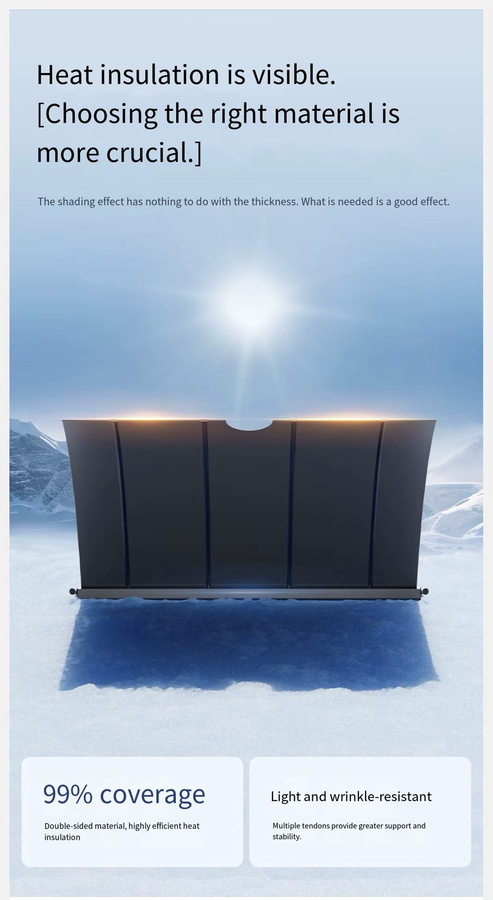 ZHUOHE Automatisch einziehbare Sonnenblende für die Windschutzscheibe aus Aluminium, Farbe: Silber - Bild 4